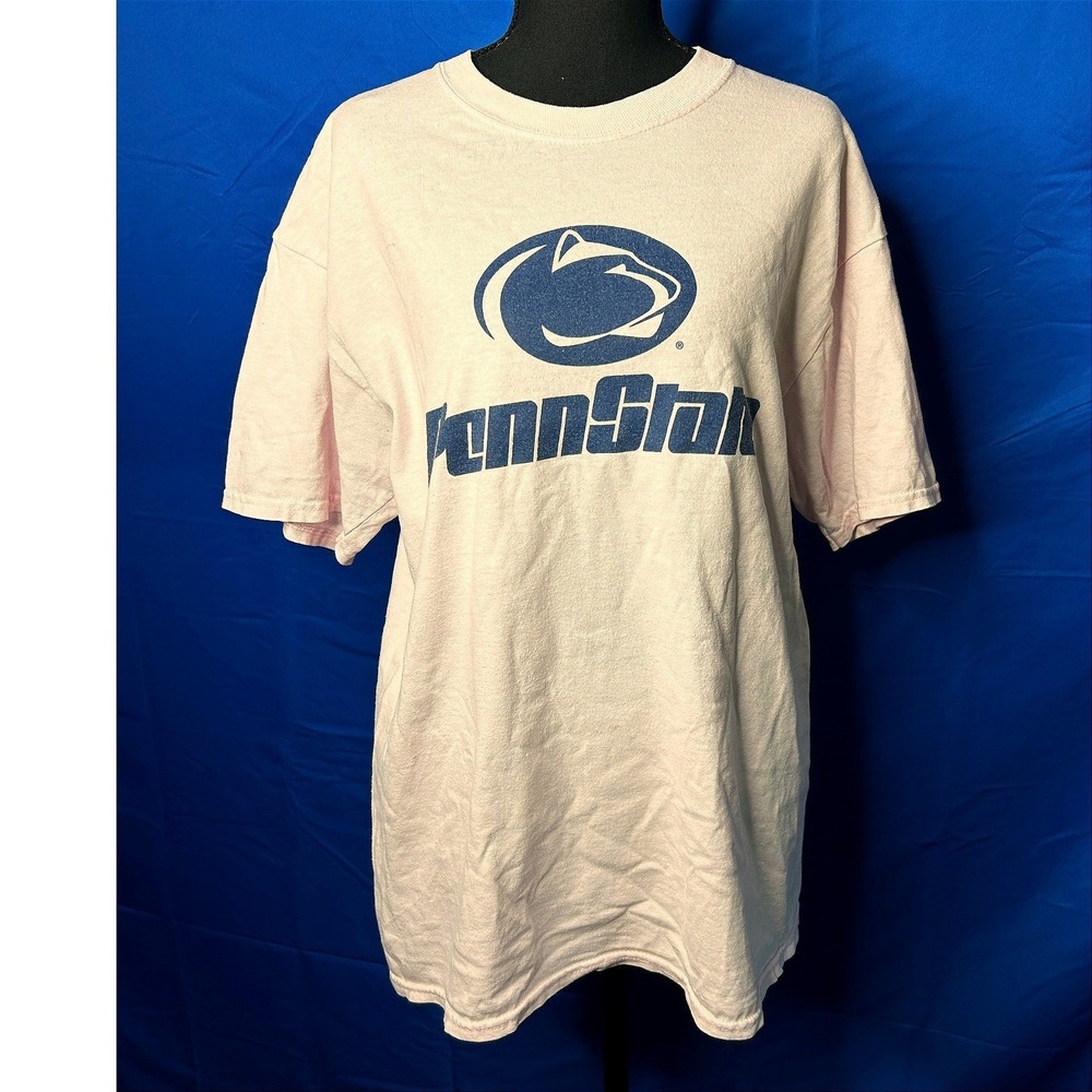 Womens Pink Penn State Short Sleeve Tee Sz L Nittany Lions PSU Collegiate Pastel